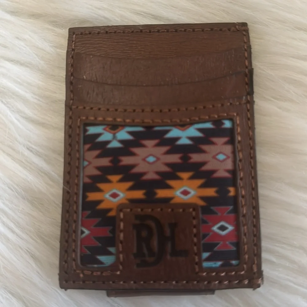 Red Dirt Hat Co Genuine Leather Men’s Southwestern Card Case With Magnetic Clip